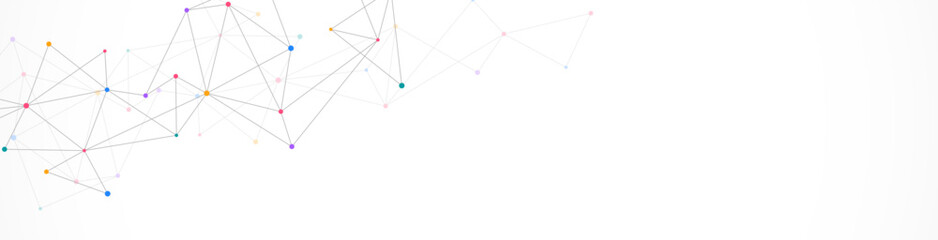 Abstract vector background and geometric pattern with connecting the dots and lines for banner design or header. Minimalistic vector texture for modern design