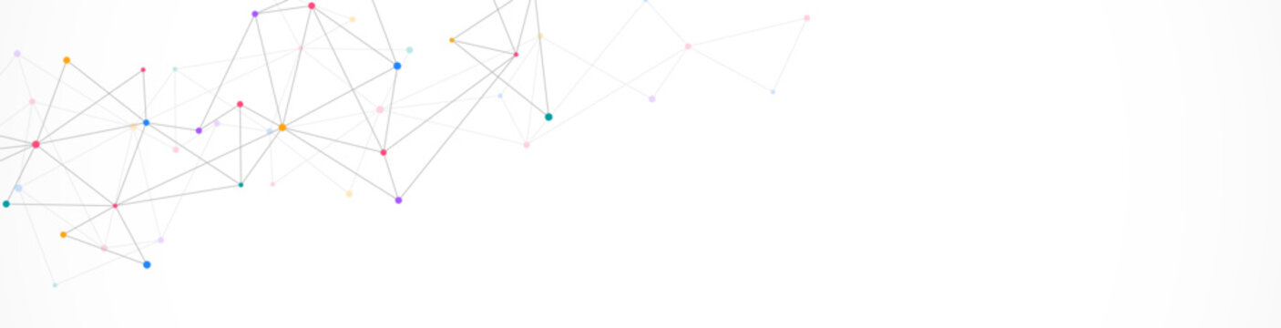 Abstract vector background and geometric pattern with connecting the dots and lines for banner design or header. Minimalistic vector texture for modern design