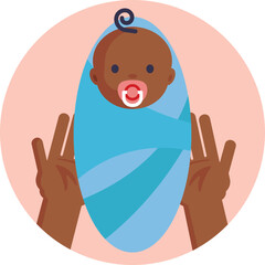 The image of carrying a child symbolizes the nurturing and protective love that adoptive parents provide to their new children.