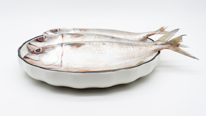 Raw fresh  Mackerel fish or ikan kembung and ingredients ,Fresh seafood concept.