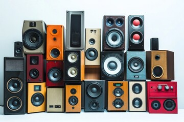 A Vibrant Array of Audio Speakers, A Symphony of Sound