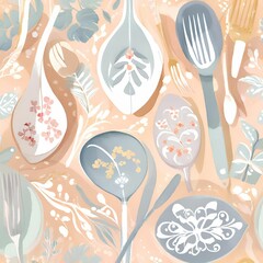 Spoon and fork wallpaper and design