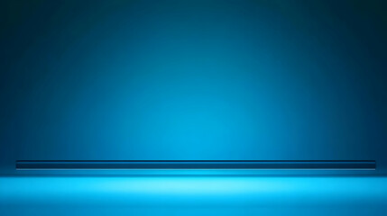3D rendering of a blue abstract background with a single horizontal bar