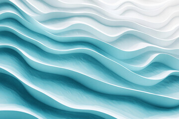 Obraz premium Abstract wavy pattern in soothing blue and white tones, creating a serene atmosphere for backgrounds