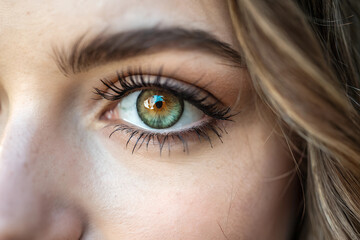 close up of a female eye