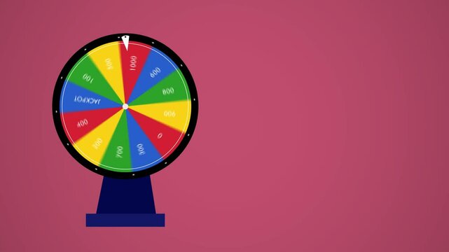 spin wheel of fortune animation with  jackpot results