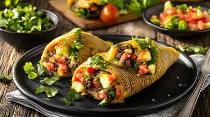 Delicious Stuffed Tamales with Beef, Cheese, and Vegetables