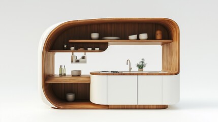 A sleek, timeless, styled kitchen counter.