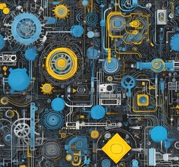 Fototapeta premium Illustration of abstract technology background.