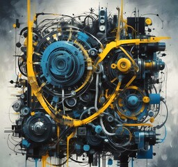 Fototapeta premium Illustration of abstract technology background.