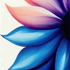 Obraz premium Vibrant Blue and Pink Abstract Flower with Soft Petals Design