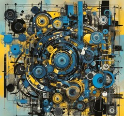 Fototapeta premium Illustration of abstract technology background.