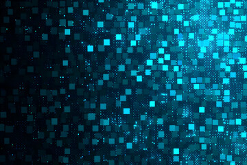 Abstract Blue Glowing Squares Form a Dynamic Digital Background Texture Design