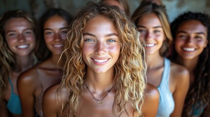 Obraz premium A Group Of Happy Smiling Young Women Together