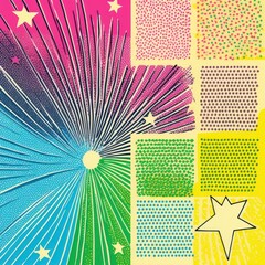 Fototapeta premium Comic of a star backgrounds pattern art.