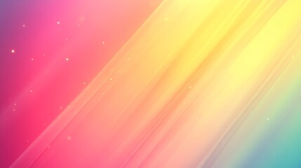 Obraz premium Abstract Pink, Yellow, and Teal Gradient Background with Diagonal Stripes and Glimmering Lights