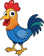 A chicken vector art illustration isolated on a white background