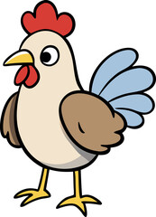 A chicken vector art illustration isolated on a white background