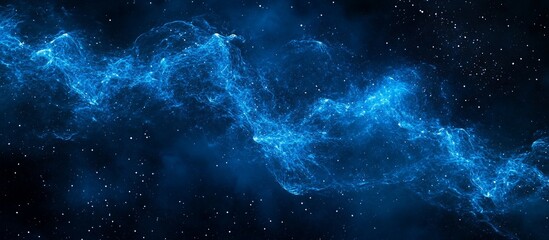 Celestial Nebula: A Cosmic Dance of Blue Energy