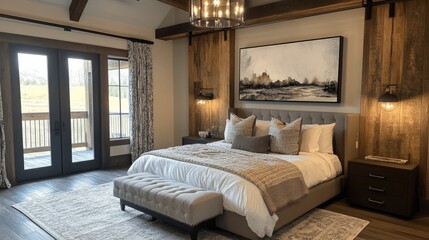 Rustic Master Bedroom with Stunning Views