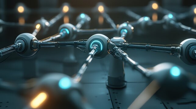 Innovative robotic technology integration futuristic lab digital art high-tech environment close-up view conceptual advancement