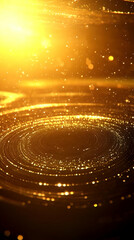 Obraz premium Abstract Golden Swirls Radiate with Sparkling Lights and Bokeh Effects, Creating a Luxurious Background