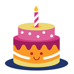 birthday cake with candles isolated vector illustration