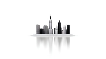 Fototapeta premium Modern City Skyline in Monochrome Minimalist Design