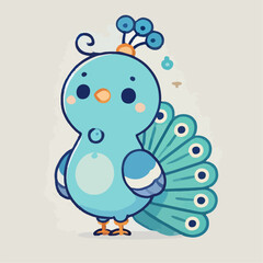 peacock cartoon vector illustration