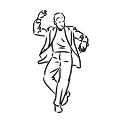 Line Art of a Man Dancing in Style - Vector Illustration for Dance Promotions - Man Dancing Silhouette - Dancing Man Vector - Man Dancing Doodle - Dance Illustration - Dancing Man Line Art
