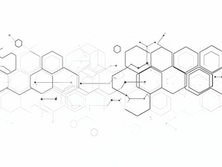 Abstract Hexagonal Pattern Forms a Network of Interconnected Shapes on a White Background