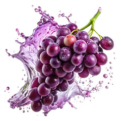 Red Grapes Splashing Juice Vibrant Purple Fresh Fruit wet wine food ripe life drink sweet 