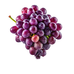 Juicy Red Grapes Fresh Bunch Isolated Black Background wet food vine wine diet dark ripe  