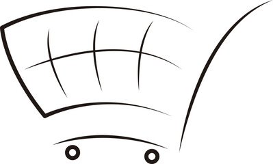 Ícone de carrinho de compras vetorial minimalista para e-commerce e lojas online, Minimalist shopping cart vector icon for e-commerce and online stores
