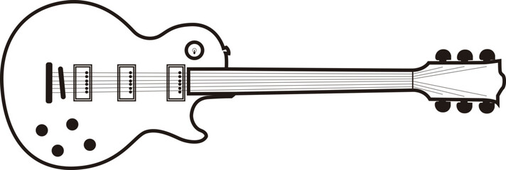 Guitarra Les Paul vetorial detalhada para projetos musicais e artísticos, Detailed Les Paul vector guitar for musical and artistic projects