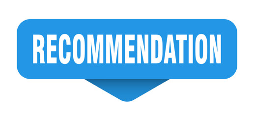 recommendation sticker. recommendation sign on transparent background
