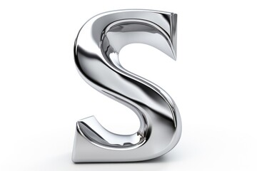 Naklejka premium Alphabet S shape white background silver symbol.
