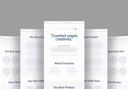 Interior Wireframe Landing Page Layout