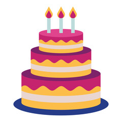 Colorful Birthday Cake vector illustration