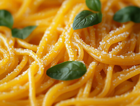 Close-up Italian spaghetti. Food photography.