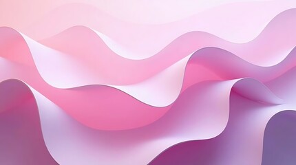 Obraz premium Abstract curves smooth gradients pink and purple hues soft lighting Elegant Abstract 3D Background