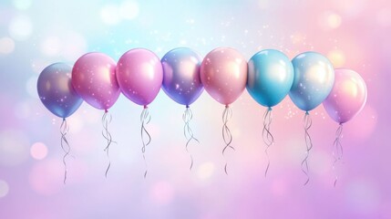 Colorful balloons floating in mid-air.