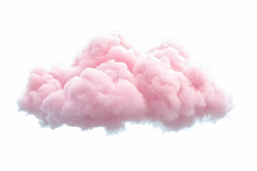 Pink Cloud Floats Gently Against a White Background: A Serene Illustration