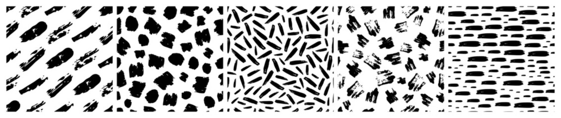 Set of seamless patterns with scribble smears