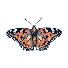 Colorful Butterfly Vector Style Illustration Clip Art