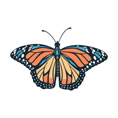 Colorful Butterfly Vector Style Illustration Clip Art
