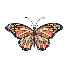 Colorful Butterfly Vector Style Illustration Clip Art