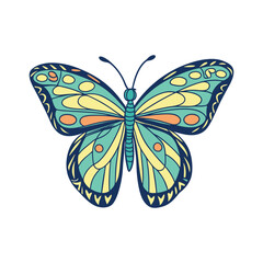Colorful Butterfly Vector Style Illustration Clip Art