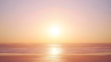 Obraz premium Serene Sunset Beach Ocean Seascape Calm Water Golden Hour