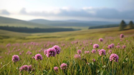 Obraz premium A tranquil spring meadow in Scotland.